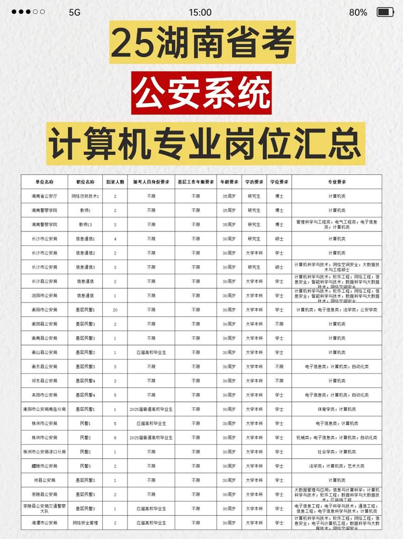 2025湖南省考公安系統計算機專業崗位匯總#省考 #湖南省考